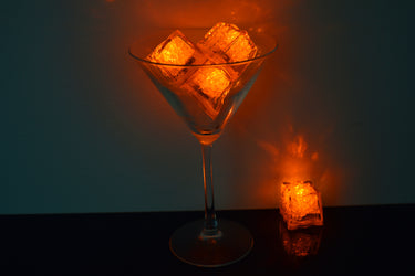 LiteCubes Amber Orange 3 Mode Jewel Color Tinted Light up LED Ice Cubes